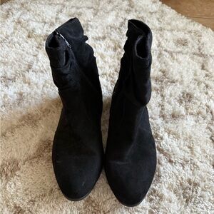 SO Black Women's faux suede Ankle Booties
